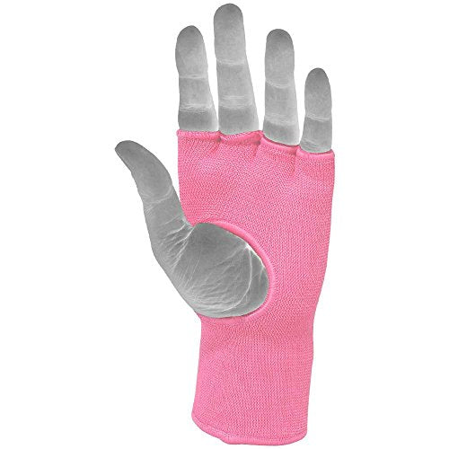 Muay Thai Boxing Inner Gloves Protective Hand Wrap MMA Fist (Pink, Large) - color: Pink, size: Large