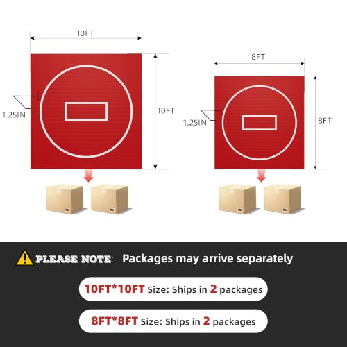 Wrestling Mat for Home Training BJJ MMA Jiu Jitsu Roll Up Mat - color: Red, size: 8FTx8FTx1.25inch