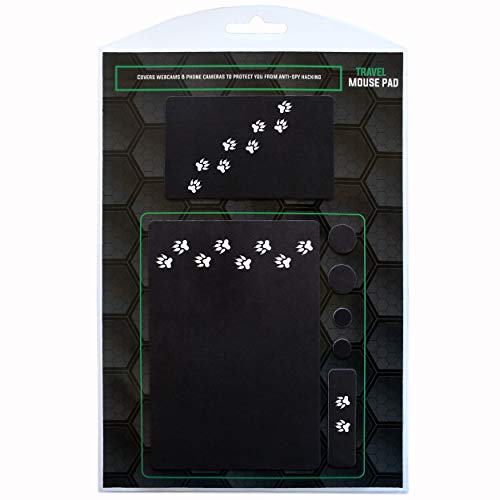 Mouse Pad Adhesive Bottom - Sticks to Any Surface - Portable - Webcam Covers and Screen Cleaner Included (Cat Paw) - color: CAT PAW