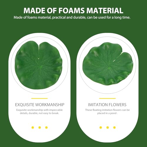Beaupretty 10pcs 10cm Fake Lotus Leaves Floating Simulated Fish Tank Plants Pool Pond Decor Artificial Water Lily Pads for Aquarium and Home Garden Display