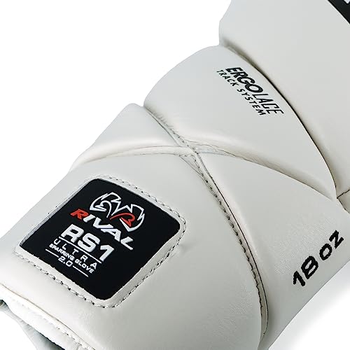 RIVAL Boxing RS1 2.0 Ultra Pro Sparring Gloves, Lace-up Closure - Super-Resistant Microfiber, Soft Inner Lining, and High-Density Padding - color: White