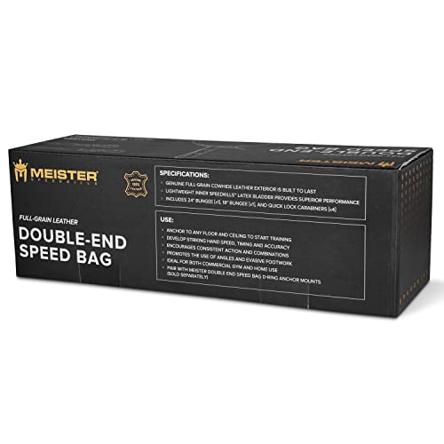 Meister SpeedKills Double-End Leather Speed Bag w/Bungees & Lightweight Latex Bladder - style: Small (5.0")