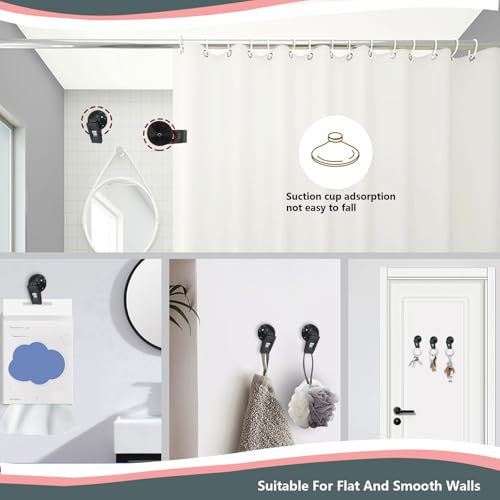 8Pcs Suction Cup Clips, Shower Curtain Clips Windproof Splash Guard, Strong Suction Cups Hooks for Glass Window Fish Tank Aquarium Plant Holder Advertising Home Office (Black)