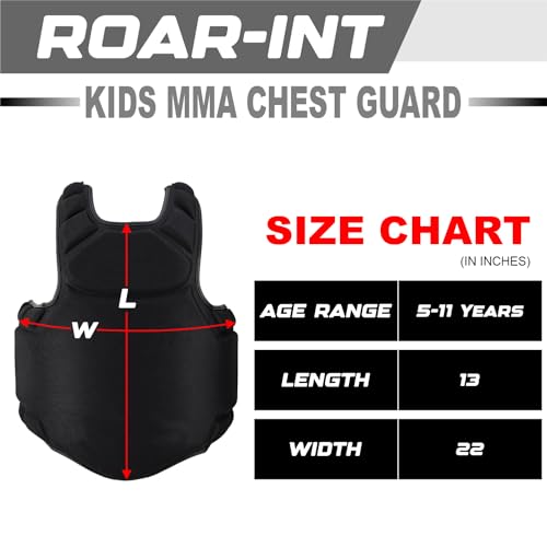 ROAR-INT Kid MMA Chest Guard, Body Protector for Kids, Training Gear (5–11 Years)