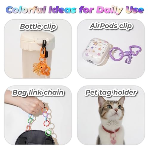 30PCS Keychain Clasp Set – 10 Colors Small Set with Lobster Clasps, Heart-Shaped Clasps and Spring O Rings for DIY Crafts, Gifts, Keychains & Classroom Projects - color: 10 colors-30pcs