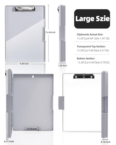 Clipboard with Storage, Nurse Dry Erase Clip Board, 8.5x11, Lvory - color: Lvory