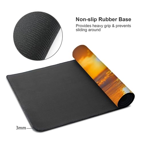 Sunset Gaming Mouse Pad, Mouse Pad 36x16in, Large Desk Mat with Non-Slip Rubber Base, Office Desk Accessories, Large Extended Gaming Keyboard Mat, Big Mousepad for Computer Gamer Office, Orange 2-6675