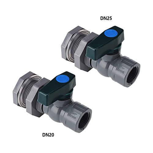 Firlar PVC Spigot Rain Barre Faucet Kit 3/4 Inch Rain Barrel Valve, Rain Barrel Diverter Kit with Bulkhead Fitting and Hose Adapter Rain Barrel Diverter Kit for Water Tanks, Aquarium (3/4 Inch, DN20)