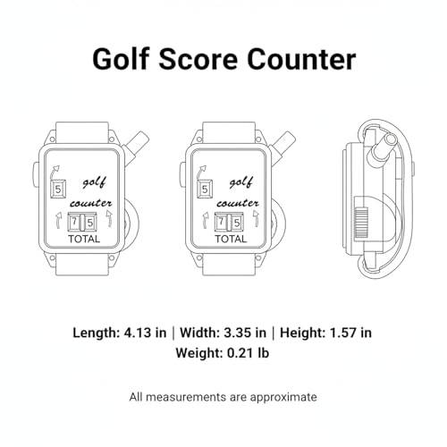 Manual Golf Stroke Counter, Mechanical Clicker Tally for Score Tracking, Durable PP Plastic with Bag Clip, Black