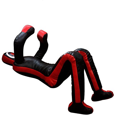 Bestzo MMA Jiu Jitsu Judo Grappling Dummy Canvas Black/Red Sitting Position -Unfilled - size: 70 inches (6 ft)