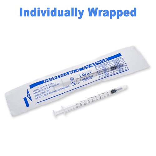 12pack 1ml Syringes Without Needle Plastic for Liquid, Measuring, Ink Refilling, Oil, Liquids Glue Applicator, With Cap