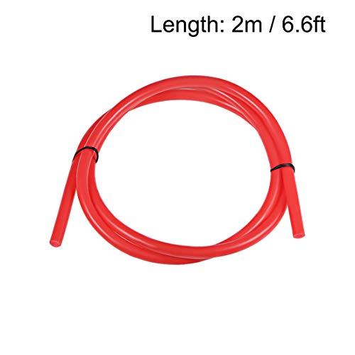 uxcell Silicone Tubing, 5/32"(4mm) ID x 9/32"(7mm) OD 6.6ft Rubber Tube Air Hose Water Pipe for Pump Transfer, Red - color: Red, size: 5/32" x 9/32"-6.6ft