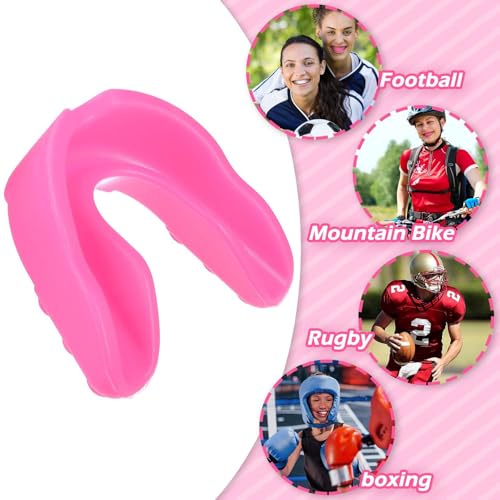 Frienda Adult Mouth Guards for Sports with Case - color: White,pink