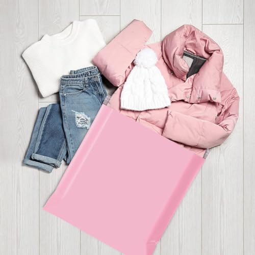 Metronic Poly Mailers 24x24 50 Pack, Strong Adhesive Envelopes, Waterproof Poly Bags for Shipping, Large Bags Light Pink - size: 24x24 50PC