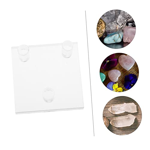 PRETYZOOM Crystal Display Stand Acrylic Rack for Mineral and Crystal Showcases Elegant Three-peg Design for Collectors and Home Decor