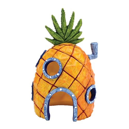 Penn-Plax Spongebob and Pineapple House Aquarium Ornament | 2 Piece Set | Great for Fresh or alt Water Tanks