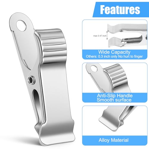 22 Pcs Small Metal Clips, Stainless Steel Alligator Clips for Crafts, Oven Safe Clip for Baking Pan, Mini Clamps Backdrop Clip for Office Paper Hanging Lights