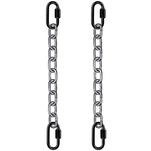 2Pcs 28 inch Silver Hanging Chain with 4 Carabiner Hammock Extender Chain - color: Silver, size: 28"