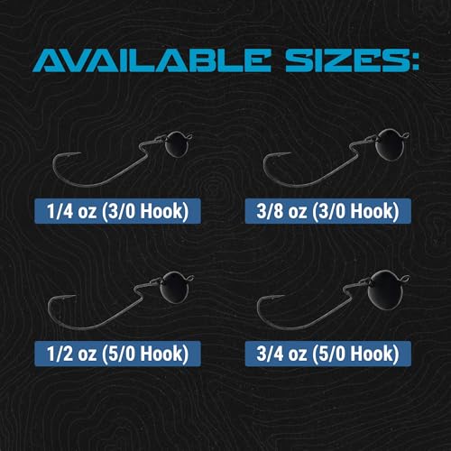 Reaction Tackle Football Swing Jig, Free-Swinging Hook with Football Head for Bass Fishing, Deep Water and Rocky Terrain (5-Pack) - color: Black, size: 1/4 Oz