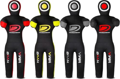 DAAN Grappling Dummy, Un-Filled Grappling Dummy Wrestling Dummy Jiu Jitsu Dummy for BJJ MMA Judo Karate Training Adult Kids and Youth Practice Tackling Dummies - color: Black / Red, size: 6ft " 180cm