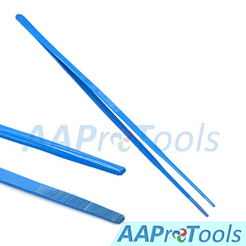 Fish Aquarium Cleaner Stainless Steel Aquarium Straigth Tweezer Thumb Dressing 24" Extra Long Blue Coated Instruments