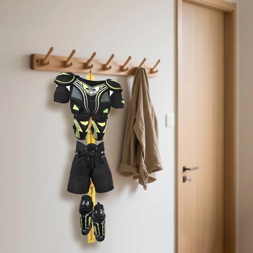 Hockey Hanger Portable Hanging Dryig Rack Hockey Gifts for Home and Outdoor Using in Ice Hockey Skating Football Camping Fishing 5 Hooks (Yellow) - color: Yellow