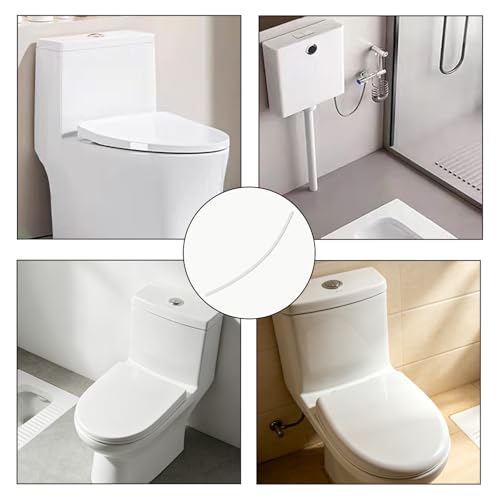 Universal Toilet Refill Tube Hose Pipe Replacement, 11.6 Inch Rubber Water Line with Clip Clamp Connector, 3 Pack (White) - color: White