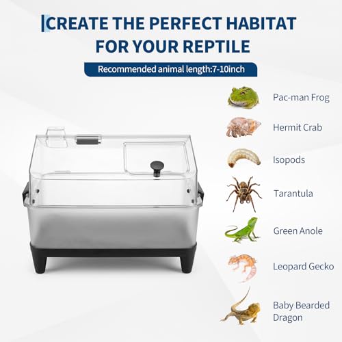 Garvee Reptile Tank Starter Kit, Reptile Terrarium with Lid, Heating Pad, Hygrometer, Bowl,Hide, Sand, Acrylic Small Reptile Habitat for Reptiles, Tarantula, Lizards, Frogs, Geckos or Hermit Crabs