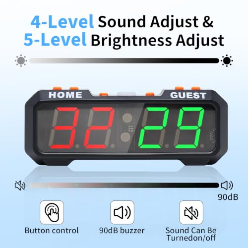 Digital Scoreboard, Tabletop LED Electronic Scorekeeper with Button Control - size: 4-Digit