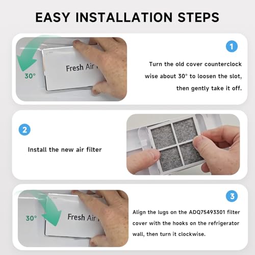 Refrigerator Fresh Air Filter Cover Replace#: ADQ75493301 Compatible with LG ThinQ Smart LRMVS3006S LRMDS3006S LLMXS3006S LRMDS3006D LRMVC2306S LRFDS3016S LRFVC2406S LRFXC2416S LRFXC2406D