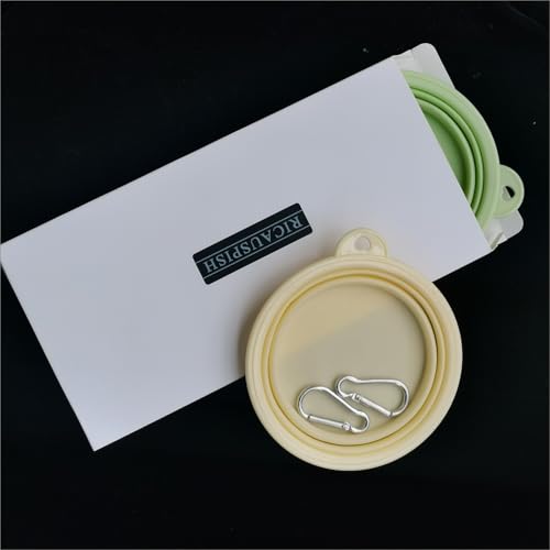 Collapsible Silicone Bait Bowl, Portable Foldable Fishing Bait Tray with Carabiner Clip, Green