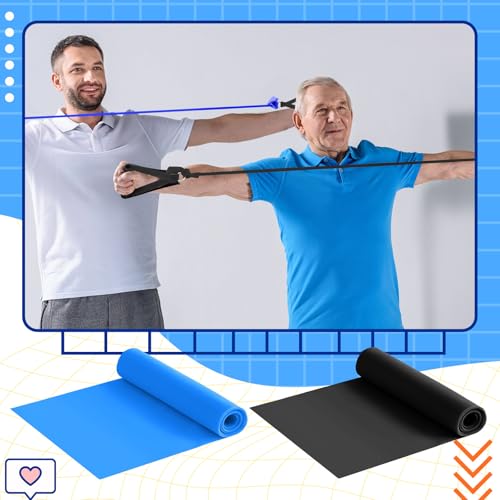 2 Pcs Resistance Band with Handles for Seniors - color: Blue,Black