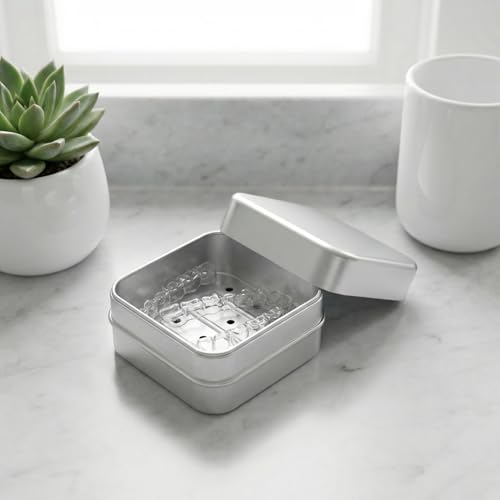 Aluminum Retainer Case, Orthodontic Denture Case with Holes