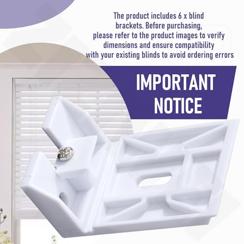 6 Pack 3/4" Blinds Shade Bracket Replacement for Hunter Douglas Duette Bracketm, Blind Mounting Brackets Fit for Honeycomb, Duette, Cellular, Applause Shades - White