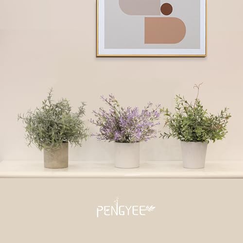 3 Pack Small Fake Plants in White Pulp Pot | Artificial Plants Indoor, for Home House Bathroom Kitchen Office Shelf Table Room Decor, Easy to Clean, Lifelike Appearance - style: Harb