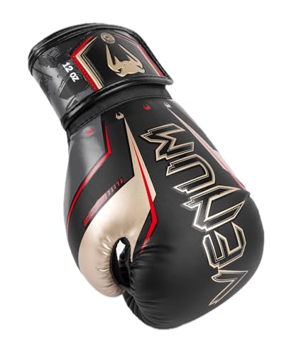 Venum Elite Evo Boxhandschuhe - color: Black/Gold/Red, size: 14 oz