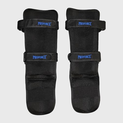 ProForce Martial Arts Combat Tactical Shin & Instep Guard - color: Black/Blue, size: Medium