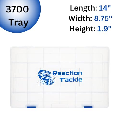 Reaction Tackle Tackle Box Trays, Utility Storage Boxes for Fishing Tackle, Lures, Hooks & Baits – Fits Tackle Bags and Tackle Boxes - color: 3700 Trays (2-pack)