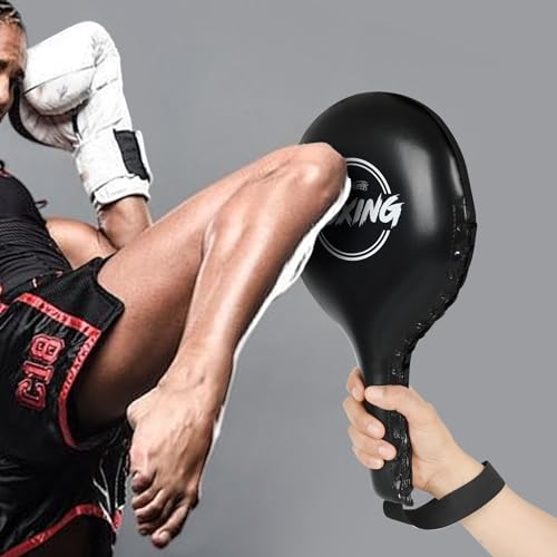 2 Pack Boxing Target Paddles for Taekwondo,MMA,Martial Arts | Kickboxing Striking Target Pads,Punching Kick Pads,Training Paddles - color: Black