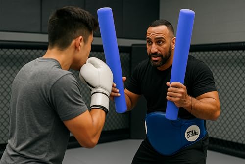 Foam Combat Training Sticks for Boxing and Martial Arts (Blue) - color: blue