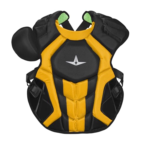 All-Star S7 AXIS Pro Chest Protector - SEI & NOCSAE Certified - color: Black/Gold