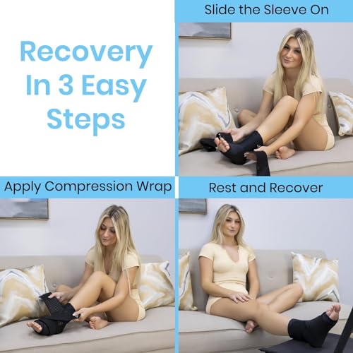 Vive Arctic Flex Ankle Ice Pack Wrap for Swelling - Adjustable Hot & Cold - size: Small
