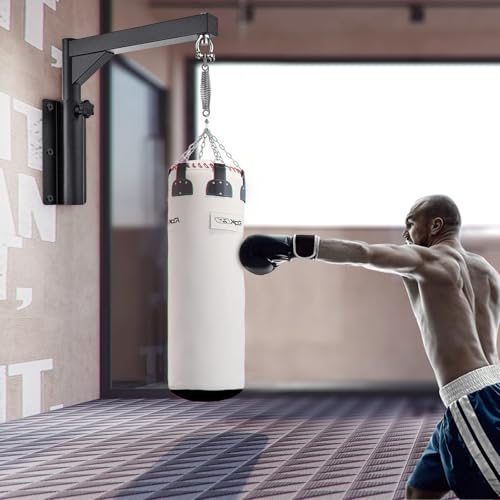 SELEWARE Wall Mount Heavy Bag Hanger Heavy Duty Punching Bag Hanger - color: 17" with Adjustable Angle & Height