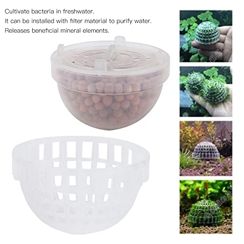 Aquarium Moss Ball Holder, Transparent Plastic Fish Tank Accessory, 5x3.5cm - Mineral Releasing, Easy Installation, Ideal for Shrimp Breeding and Hiding