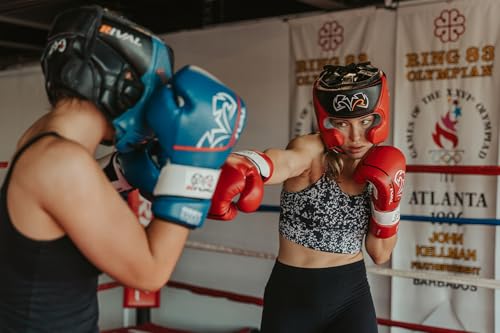 RIVAL Boxing RHG10 Intelli-Shock Headgear, D3O Front and Side Padding, Hook and Loop Back Adjustment with Lace on Top, and Anatomical Rear Head Pad Every Time - color: Black, size: Small
