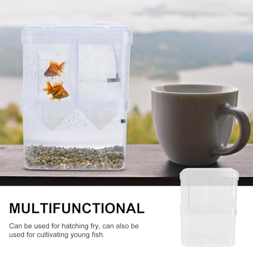 Kisangel Acrylic Dual-Layer Fish Hatching Box 2pcs Fish Breeding Incubator for Guppies Fry Hatching Container Suitable for Aquariums