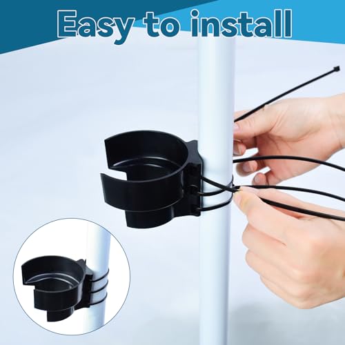 1 Pack Swimming Pool Plunger Valve Bracket, Pool Hose Holder Intake Hose Bracket with Hose Clamps, Pool Pipe Holder Compatible with Most Brand, Pool Valve Support for Above Ground Pools Accessories