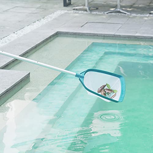 Upgrades Swimming Pool Leaf Net Skimmer Rake with Adjustable Aluminum Pole and Nylon Medium Fine Mesh for Cleaning Swimming Pools, Hot Tubs, Spas and Fountains - size: Pool Skimmer with Pole