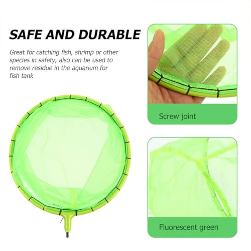 BESPORTBLE Fishing Net Head 30cm Diameter Fluorescent Green Fishing Landing Net Replacement Mesh Pouch for Outdoor Anglers