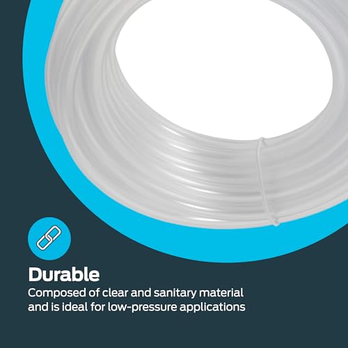Eastman 0.17 Inch ID (1/4 Inch OD) PVC Clear Vinyl Tubing, 20 Foot Length, 98560